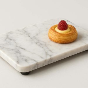 Small Marble Cutting Board Elegant Pastry Chopping Block Non Slip Feet Kitchen Serving Tray