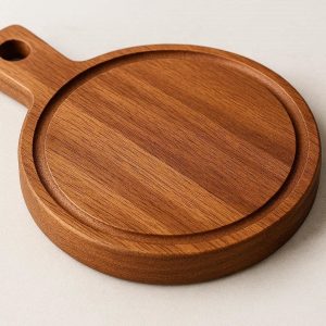 Small Acacia Cutting Board Elegant Round Chopping Block Professional Kitchen Tool For Food Prep